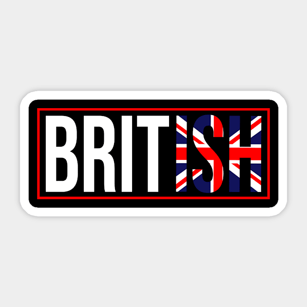 Cool British Flag. Proud Great Britain Flag Sticker by Jakavonis